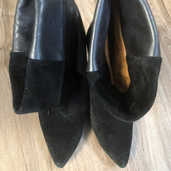 Isabel Marant Black Leather Tassle Wedge Booties - Picture 3 of 6